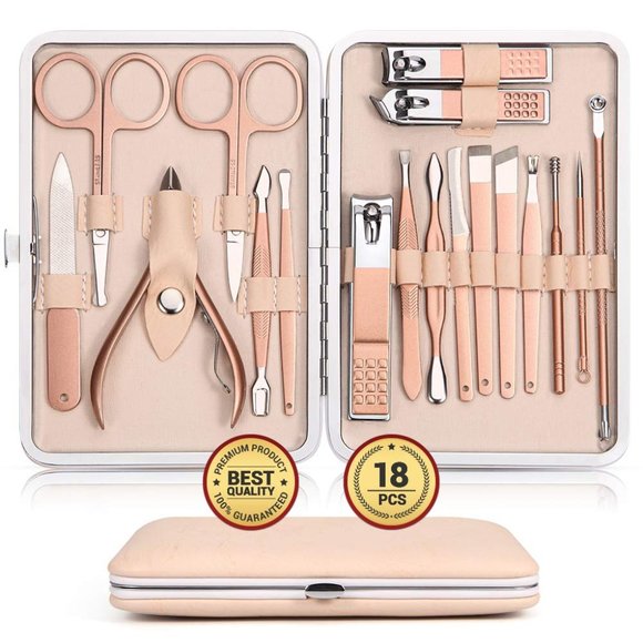 Professional Makeup Kit & Manicure Gift Set NWT! - 18 pc Rose Gold with case! - Picture 16 of 16